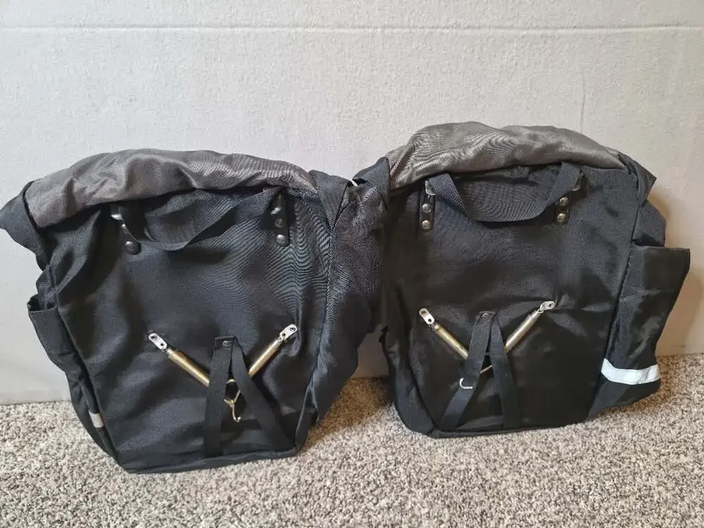 Vintage Set Of REI Novara Bicycle Pannier Bags Reflective - 18x14x7